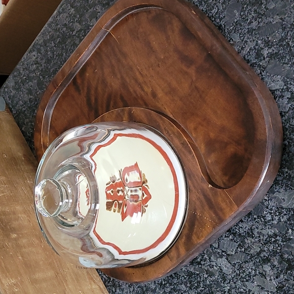 Vintage Wood Charcuterie Board with Glass Dome - Picture 11 of 11